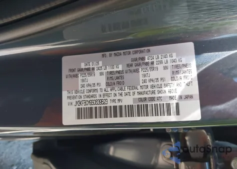 2025 Mazda Cx-5 2.5 S Carbon Edition from USA, damaged, VIN JM3KFBCM9S0639523